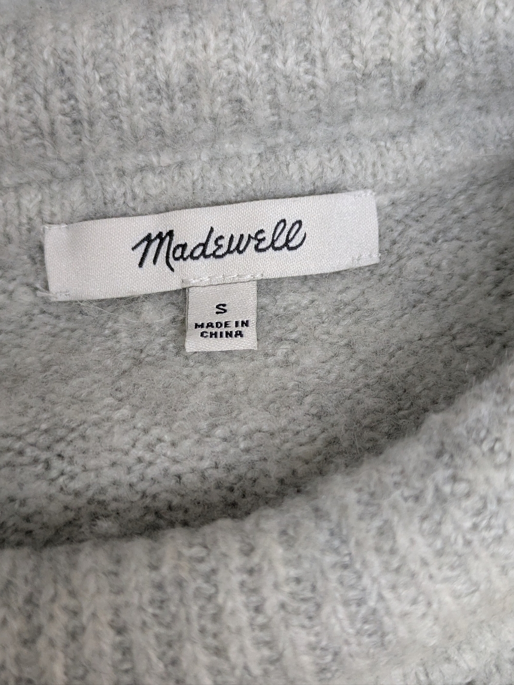 Madewell Heather Grey Fulton Wool Blend Mock Neck Sweater Small - Picture 5 of 8